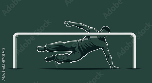 Dynamic Athlete Performs Parkour Move Over Horizontal Bar Silhouette