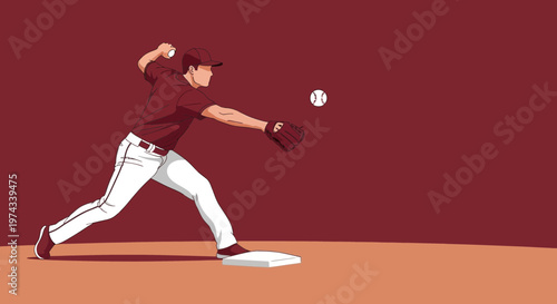 Dynamic Baseball Pitcher Action Shot Illustration Dynamic Motion