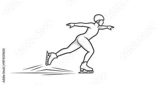 Dynamic Athlete Skaters Speeding On Ice With Motion Trails