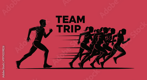 Dynamic Athletes Racing Towards a Common Goal Unity in Motion