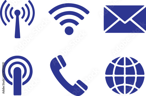 Blue communication with wi- fi phone and globe