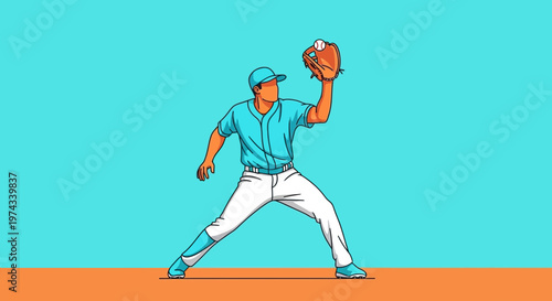 Dynamic Baseball Player Catching Ball In Mid Air Awaiting Game Action