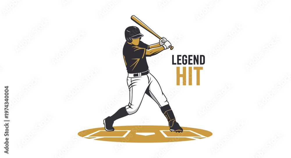 Fototapeta premium Dynamic Baseball Player In Action Capturing A Powerful Legend Hit
