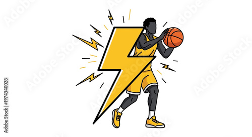 Dynamic Basketball Player Silhouette Captures Athletic Energy And Focus