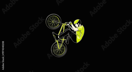 Dynamic Bicycle Acrobatics Performed with Intense Focus