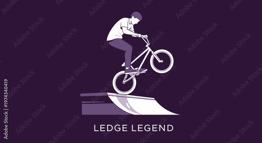 Fototapeta premium Dynamic Bicycle Stunt Performer Mastering The Ramp Jump