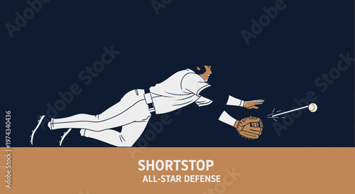 Dynamic Baseball Shortstop Diving for a Catch