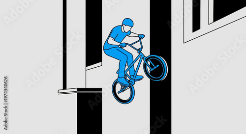 Dynamic BMX Rider Captures Aerial Thrill In Urban Setting