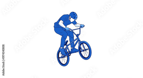Dynamic Bmx Rider Performing A Bicycle Trick