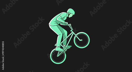 Dynamic BMX Rider Performing A Thrilling Stunt On A Bicycle