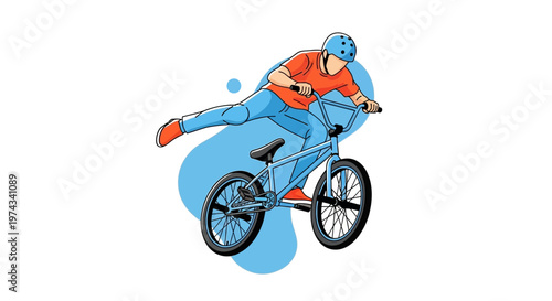 Dynamic BMX Rider Performing Aerial Trick With Bicycle