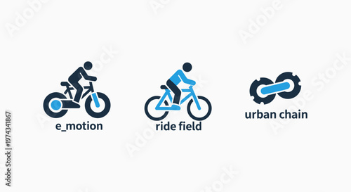 Electric bike icons for urban mobility and transportation with e bike with white background