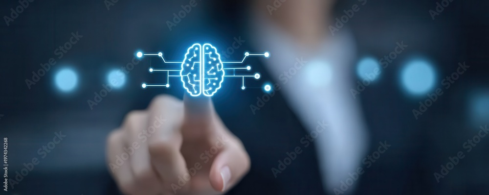 Fototapeta premium An intelligent network built through science and software innovation shapes the future, ensuring an intelligent digital experience.