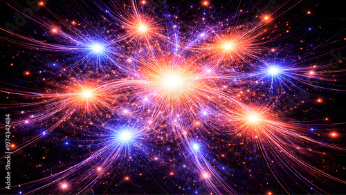 Wallpaper Mural Abstract AI neural network glowing in dark background Torontodigital.ca