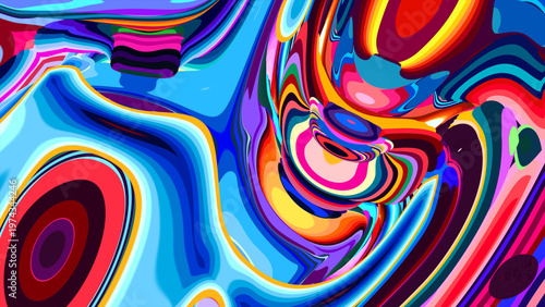 Vibrant Abstract Colorful Swirl Pattern with Dynamic Shapes