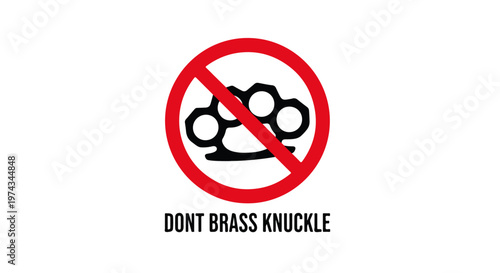 No Brass Knuckles Sign Vector Weapon Prohibited Warning Safety Symbol Duster Fight