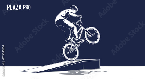 Dynamic BMX Rider Performs Acrobatics On A Ramp With Skill And Precision