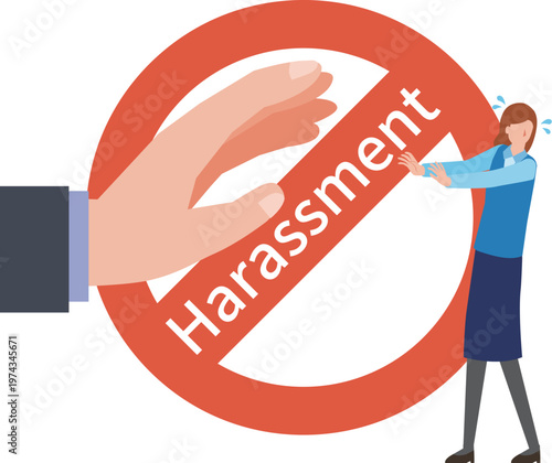 ハラスメントを拒否する女性