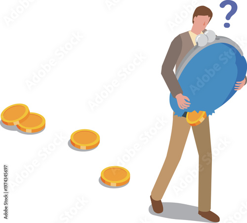 お金がたまらない男性