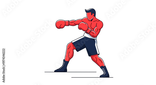 Dynamic Boxer In Action Ready For A Fierce Fight And Training Session