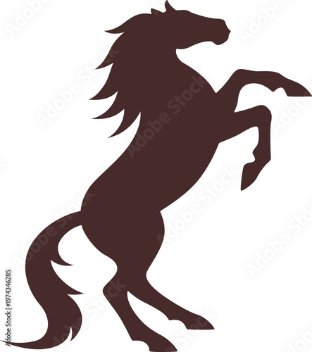 Rearing Horse Silhouette Vector Icon