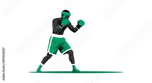 Dynamic Boxer In Training Ready For Combat Action And Competition