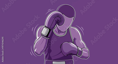 Dynamic Boxer Ready For Combat Illustration Athleticism Focused