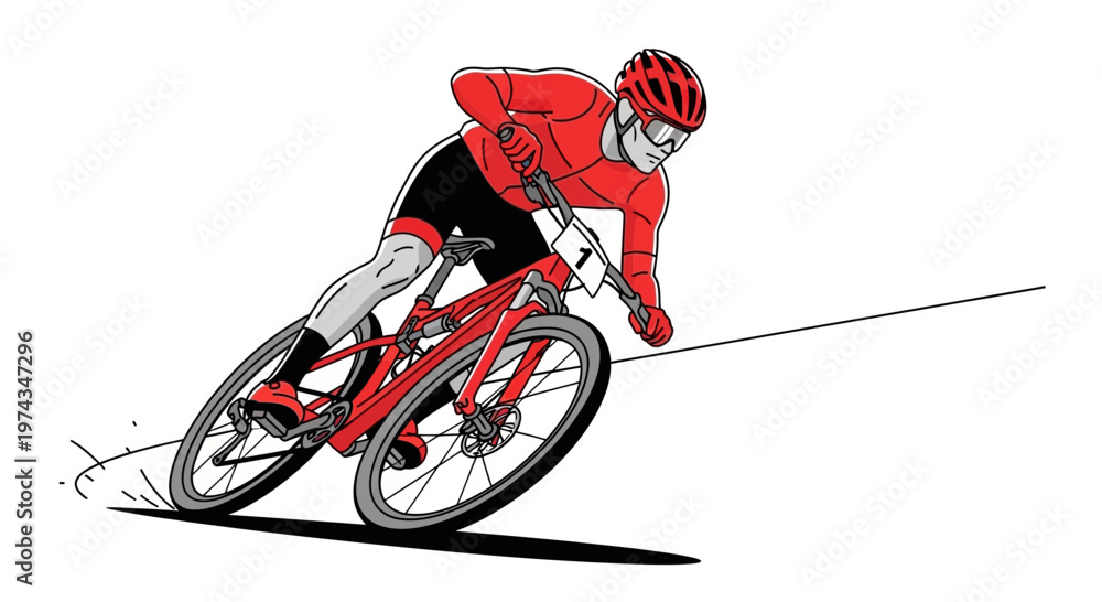Fototapeta premium Dynamic Cyclist In Motion Capturing The Thrill Of The Race