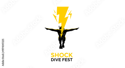 Dynamic Diving Athlete With Electric Bolt Logo Design