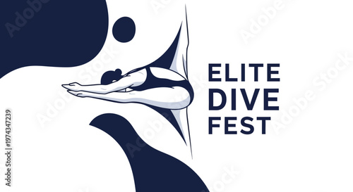 Dynamic Diving Competition Abstract Graphic Design Event Promotion