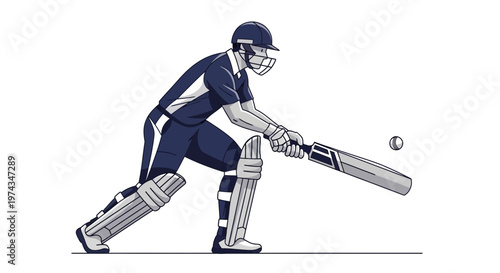 Dynamic Cricket Player Action Shot Focused on the Game