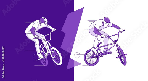 Dynamic Duo Of BMX Riders In Action