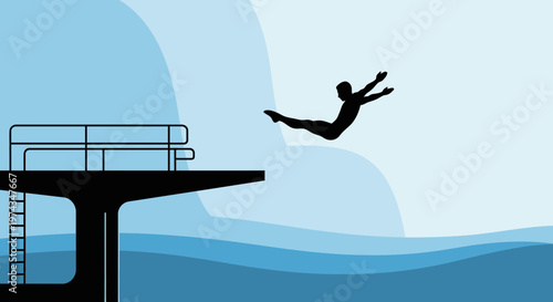 Dynamic Diver Ascends Toward Olympic Glory and Watery Abyss