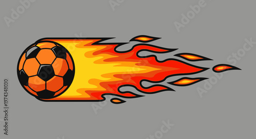 Dynamic Fiery Soccer Ball Velocity Blast Sport Energy