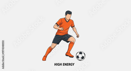 Dynamic Football Player Illustration Capturing Peak Athleticism And Excitement On The Field