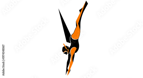 Dynamic Diver Plunging into Water Sport Action