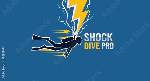 Dynamic Diver Shock Lightning Bolt Graphic Design