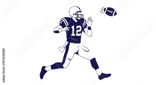 Dynamic Football Player In Motion With Ball Mid-Air Action Shot