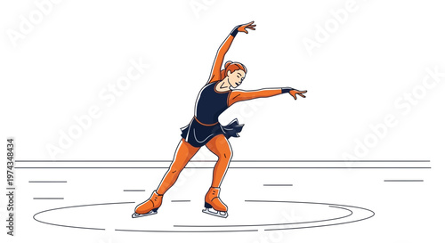 Dynamic Figure Skater In Motion Capturing Artistic Grace And Athleticism