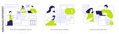 Brick and mortar bank isolated cartoon vector illustrations se