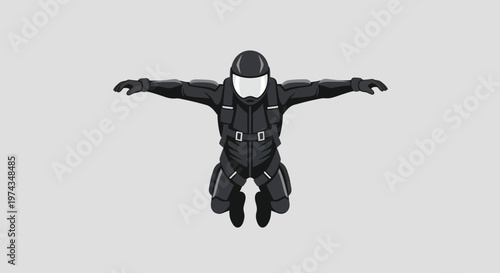 Dynamic Freefall Jumpsuit Vector Illustration With Arms Spread Wide Open