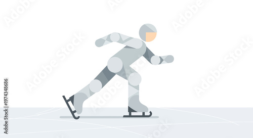 Dynamic Figure Skating Athlete In Motion On Ice