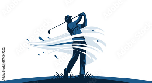 Dynamic Golf Swing With Swirling Wind Effects