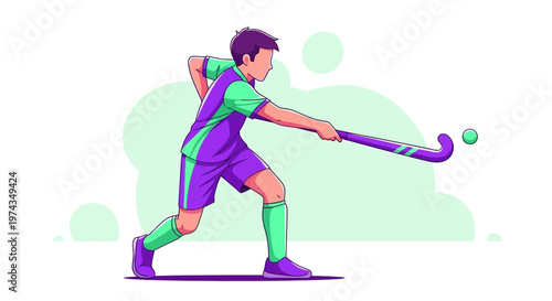 Dynamic Hockey Player Action Shot Dynamic Athletic Pursuit