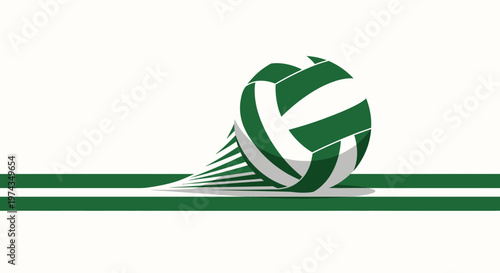 Dynamic Green Volleyball Action Abstract Motion Graphic