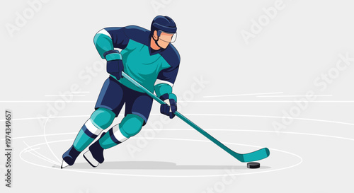 Dynamic Hockey Player In Action On The Ice Skating Fast