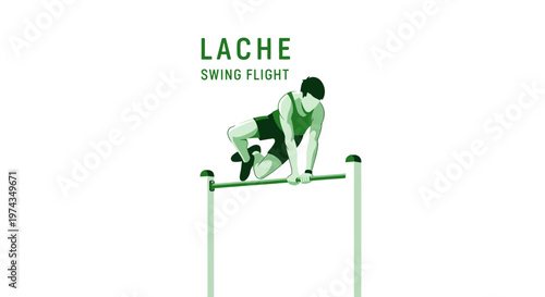 Dynamic Gymnastic Lache Swing Flight Action Illustration