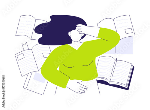 Worries before exams isolated cartoon vector illustrations.