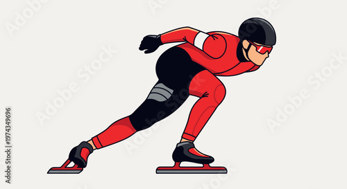 Dynamic Ice Speed Skater Captures Athletic Excellence