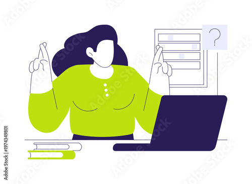 Waiting for results isolated cartoon vector illustrations.